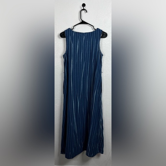Pure Jill Indigo Women’s Navy Striped Sleeveless Midi Casual Dress Sz SP - Picture 3 of 9